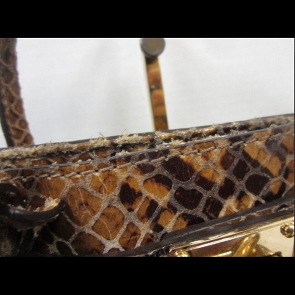 Michael Kors Brown Faux Snakeskin Leather Tote - Picture 3 of 6